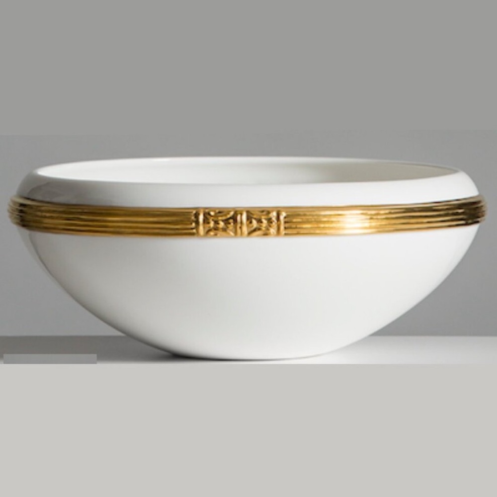 $450 Katy Briscoe Medium Serve Bowl 24K Gold Plated